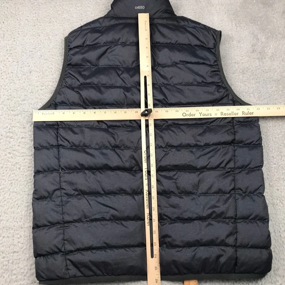 Eddie Bauer Vest Mens M Black/Gray EB650 Down Insulated Lightweight Puffer Coat